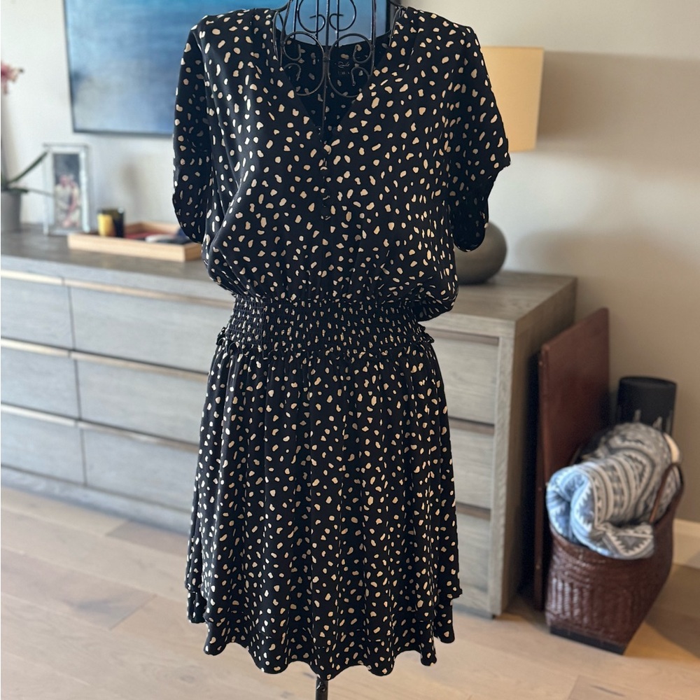 Rails Black and White Patterned Mini Dress